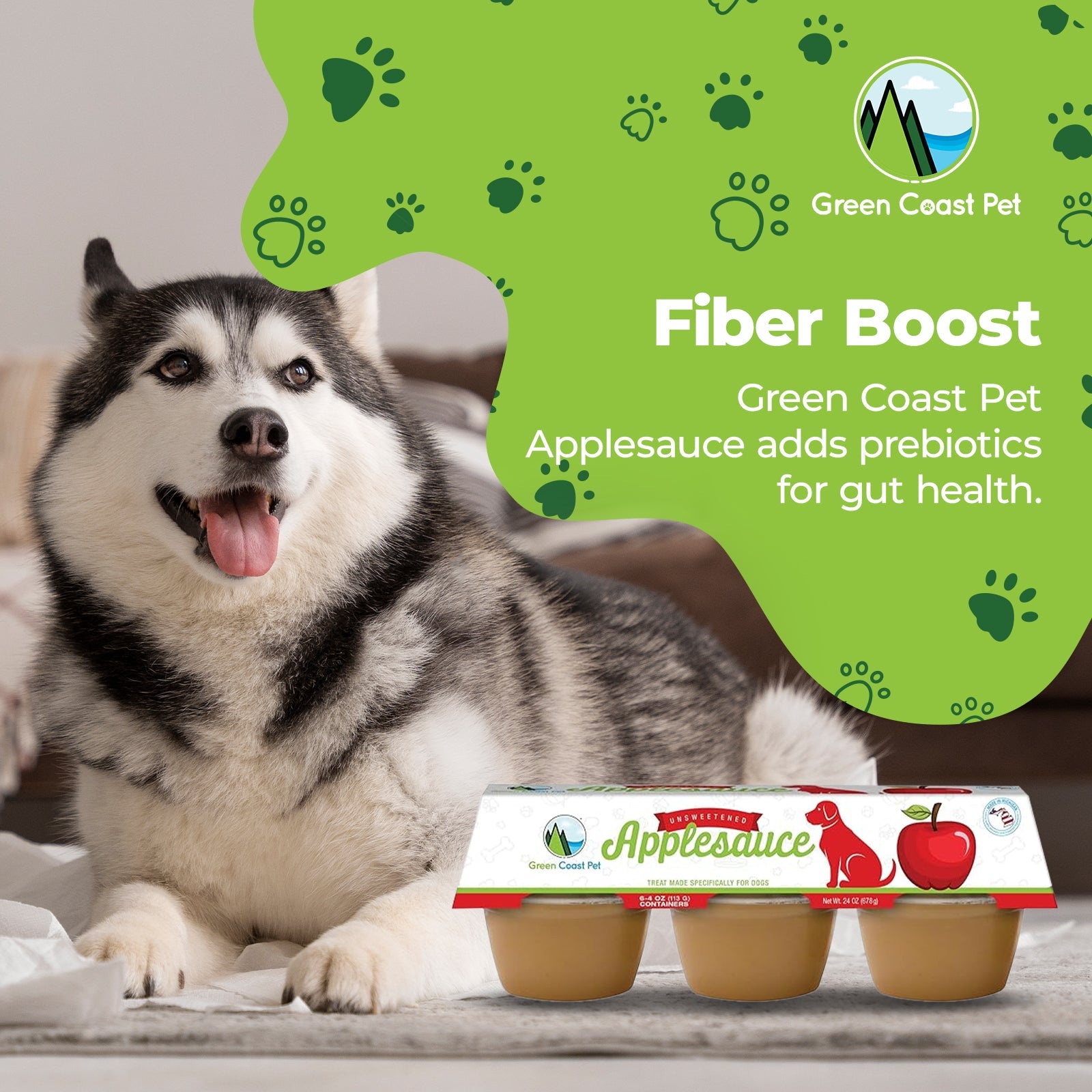 Unsweetened Applesauce Treat for Dogs - 6 pack